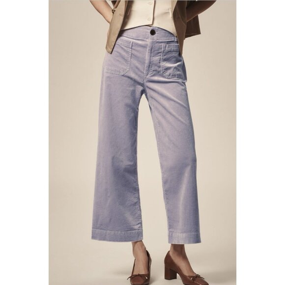 Anthropologie Pants - Anthropologie Maeve Colette Cropped Wide-Leg Corduroy Pants Womens 32 Purple NWT